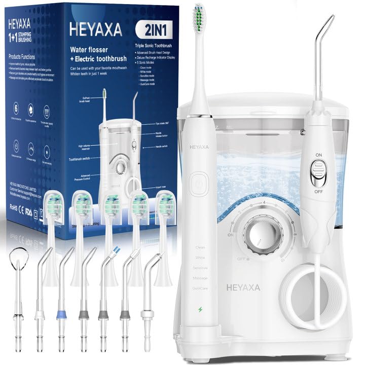 Water Flosser Ultrasonic Electric Toothbrush Combo 600ML - HEYAXA Official Imagery - 1