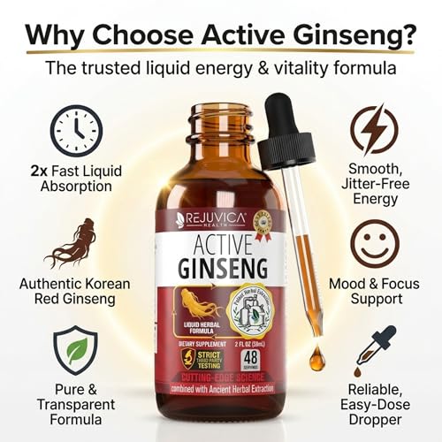 Korean Red Panax Ginseng Liquid Drops - Energy Vitality Support - Product Imagery