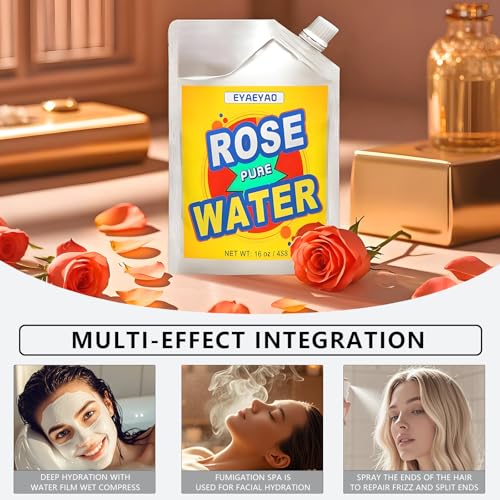 Pure Rose Water - Natural & Fragrant, Perfect for Skincare, - Product Imagery
