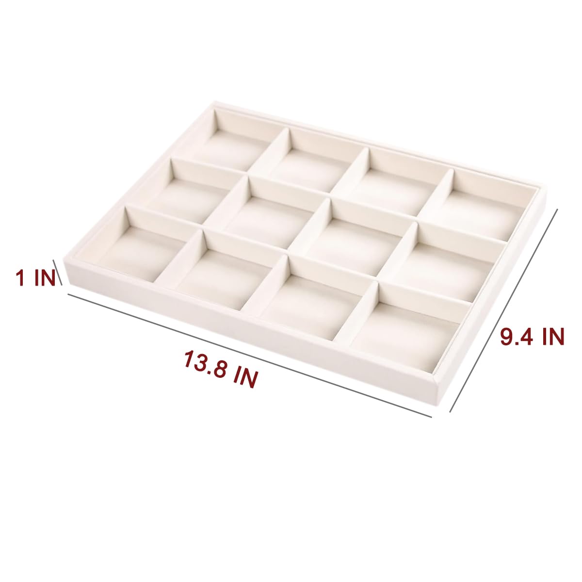 Coward 2PC Stackable 12 Grids Jewelry Organizer Tray Bracelet Display Stand for Selling Velvet Necklace Holder Earring B