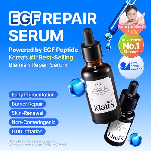 DearKlairs EGF Serum - Blue Youth Activating Drop, Travel Size - Product Imagery