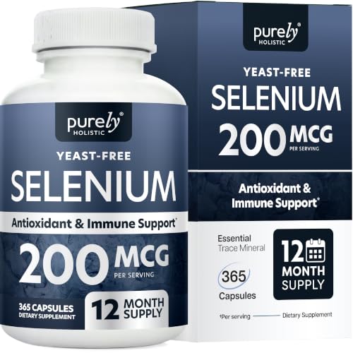 Selenium 200mcg Capsules, 1 Year Supply, Yeast-Free - Product Imagery