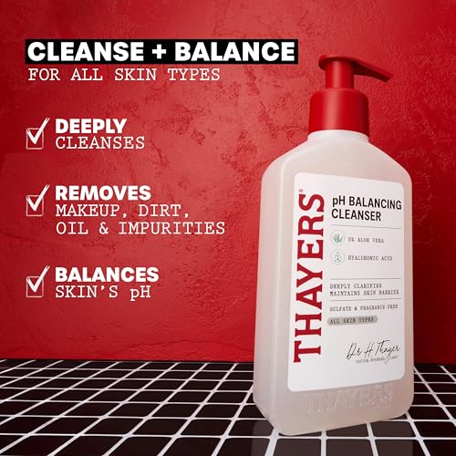 THAYERS pH Balancing Daily Cleanser, Face Wash with Aloe Vera, - Product Imagery