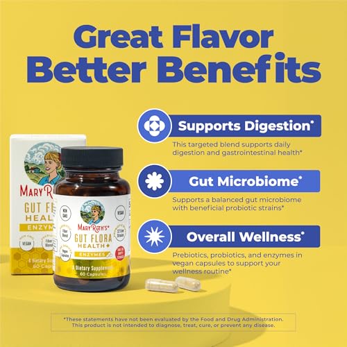 MARYRUTH'S Gut Flora Health+ Enzymes, Gastrointestinal Health, - Product Imagery