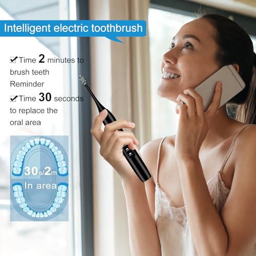 kingheroes Electric Toothbrush Set, Comes with 8 Brush Heads & - Product Imagery