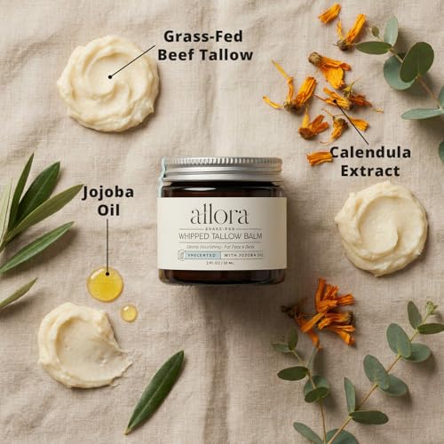 100% Grass Fed Beef Tallow for Skin - Whipped Tallow Balm with - Product Imagery