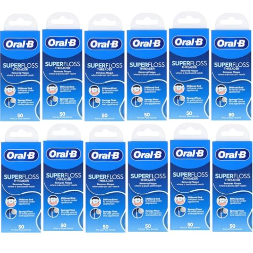 Oral-B Super Floss Pre-Cut Mint Strands,Threaders 50 Count per - Product Imagery