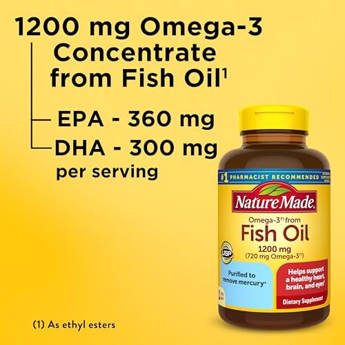 Nature Made Fish Oil Omega 3, 1200 mg Softgels, One Per Day, 100 - Product Imagery