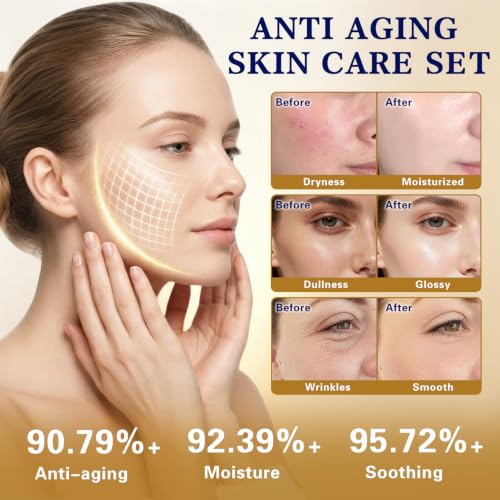10PCS Collagen Skin Care Set,Anti Aging Facial Skincare Set for - Product Imagery