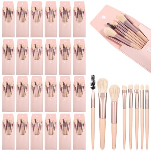 HaiFafafaing 24 Sets Mini Size Travel Makeup Brush Set Bulk – skin color, Nylon