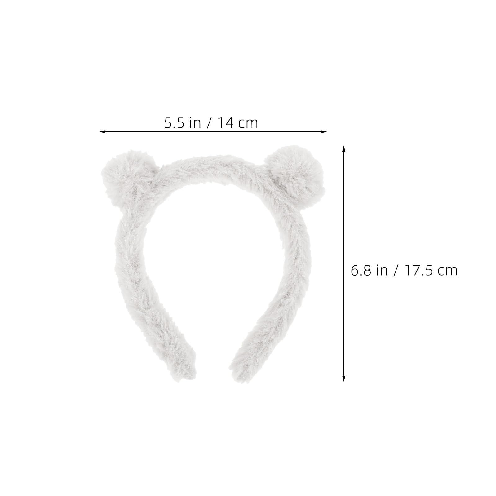 Yardwe Plush Bear Ears Headband Cute Fluffy Hairband 2pcs for Women