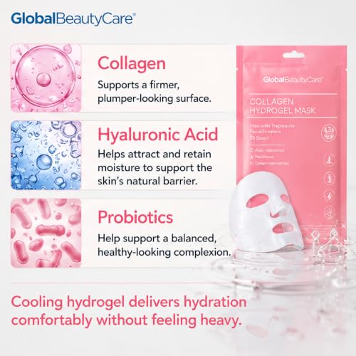 Global Beauty Care Collagen Hydrogel Face Mask - Hydration & - Product Imagery