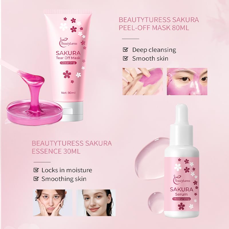 Skin Care Set Cherry Blossom Radiant Hydrating 5 Piece Set Women - Product Imagery