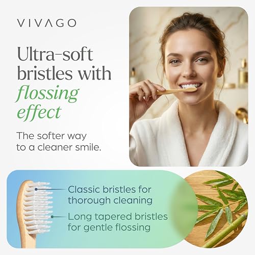 VIVAGO Extra Soft Toothbrushes for Adults - Ultra Soft Bristle - Product Imagery