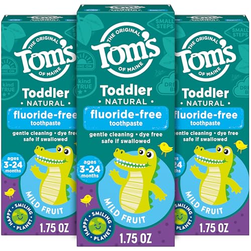 Tom's of Maine Toddler Fluoride Free Toothpaste, Mild Fruit, 3 - Product Imagery