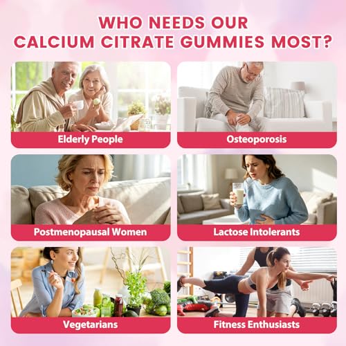 (2 Pack) Calcium Citrate 1200mg with Vitamin D3 K2 Gummies for - Product Imagery