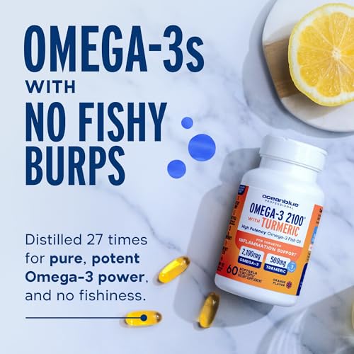Oceanblue Omega-3 2100 with Turmeric - 60 Softgels (30 Servings) - Product Imagery