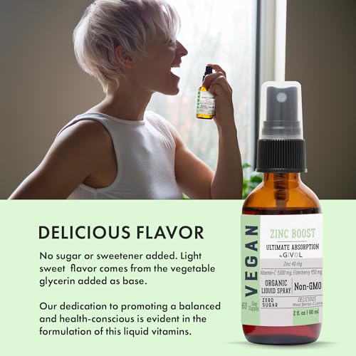 Zinc Active Mist Liquid Spray, Sugar-Free, Made in USA, 2 FL - Product Imagery