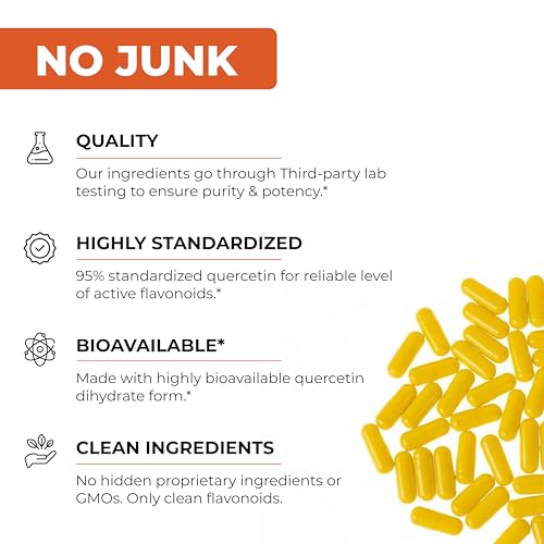 Sandhu's Quercetin 500mg Capsules 1000mg Per Serving 120 Ct - Product Imagery