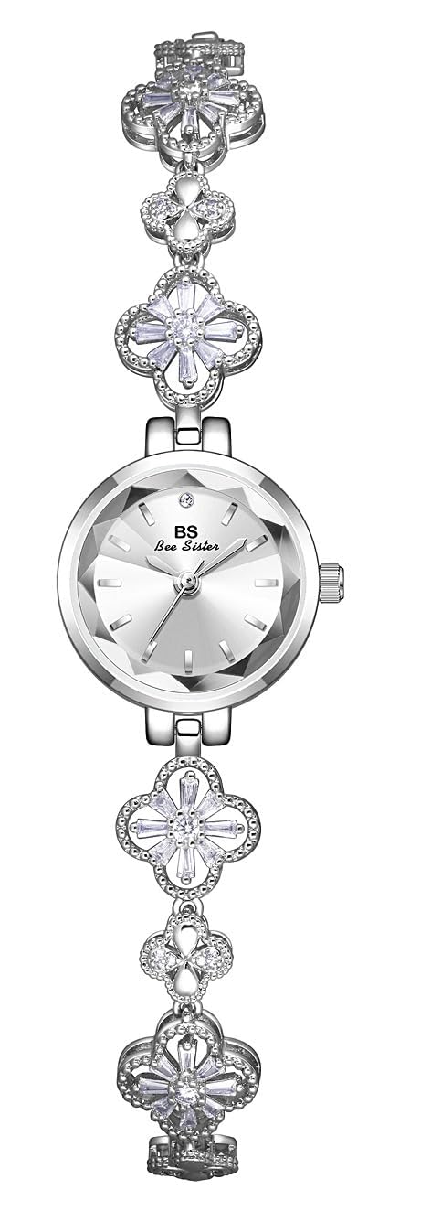 Gosasa Vintage Gold Watch for Women Hollow Four Leaf Chain Bracelet Watch – back view and specifications
