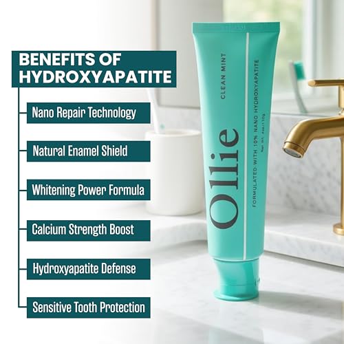 Ollie Fluoride Free 10% Nano Hydroxyapatite Toothpaste, Clean - Product Imagery