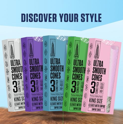 Premium Ultra Smooth Pre-Rolled Cones Blue King Size Box – - Product Imagery