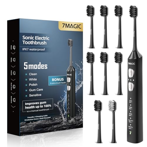 7MAGIC Sonic Electric Toothbrush, 180-Day Runtime, 42000VPM, 8 - Product Imagery