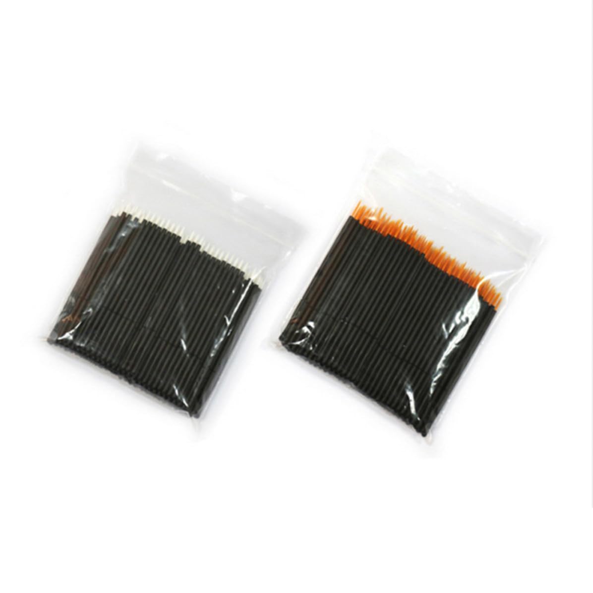Set of 100 WOFASHPURET disposable eyeliner brushes with thin tips and nylon applicators for precise makeup application.