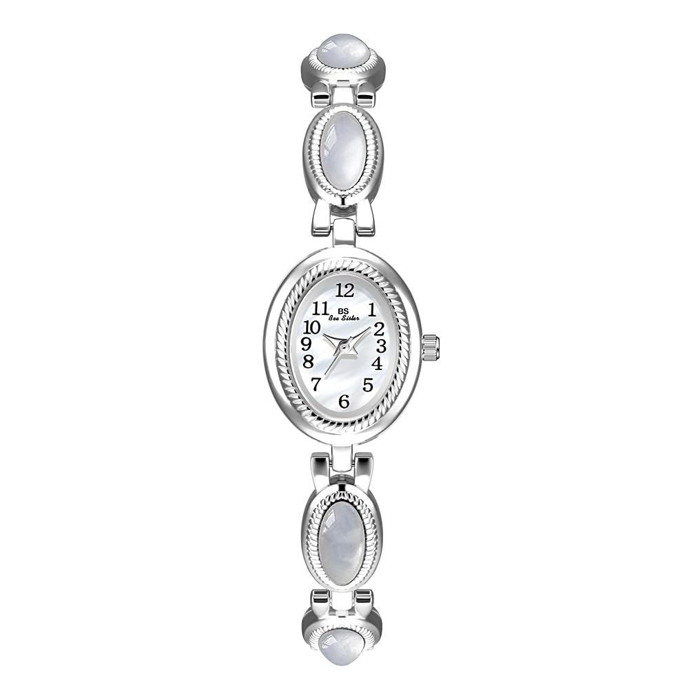 CARLIEN Women's Classic Dainty Pearl Shell Arabic Numerals Oval Quartz Watch – product photo (Wrist Watches)