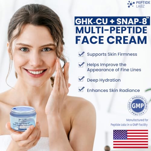 PeptideLabz Copper Tripeptide-1 + SNAP-8 Face Cream, Niacinamide - Product Imagery
