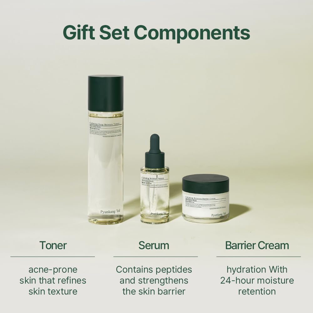 Pyunkang Yul PKY Calming Skincare Gift Set with Premium Gift Wrapping, Vegan, Korean Skincare (3-item set) – full view