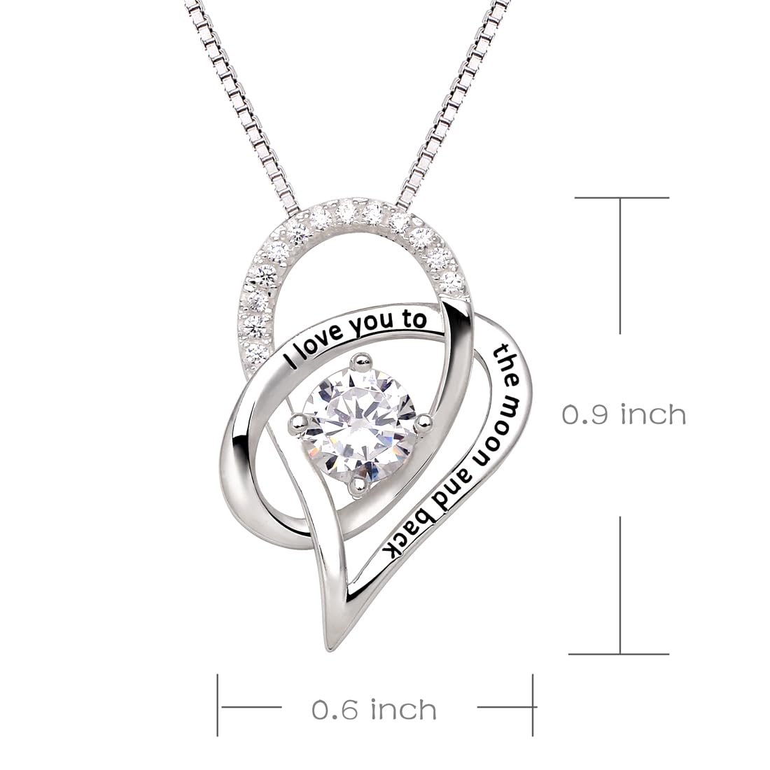 ALOV Jewelry Sterling Silver I Love You To The Moon and Back - ALOV Official Imagery - 4