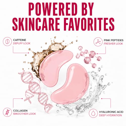 Eye Patches with Pink Peptides & Collagen for Puffy Eyes and - Product Imagery