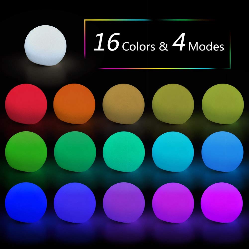 Zopsc Rechargeable LED Ball Light, Decorative Remote Control Lamp with 16 Colors, Christmas Party Lights, 12 Inch Glowin
