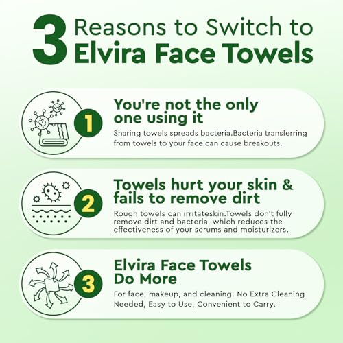 Elvira 100 Count Disposable Face Towels,Ultra Soft Skincare - Product Imagery
