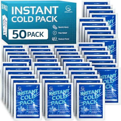 50 Pack Instant Ice Packs for Injuries, Disposable First Aid - Product Imagery