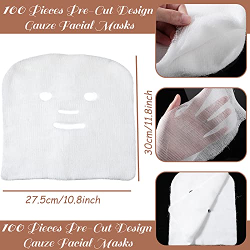 100 Pcs Precut Gauze Facial Mask Sheets for Home Salon DIY Skin - Product Imagery