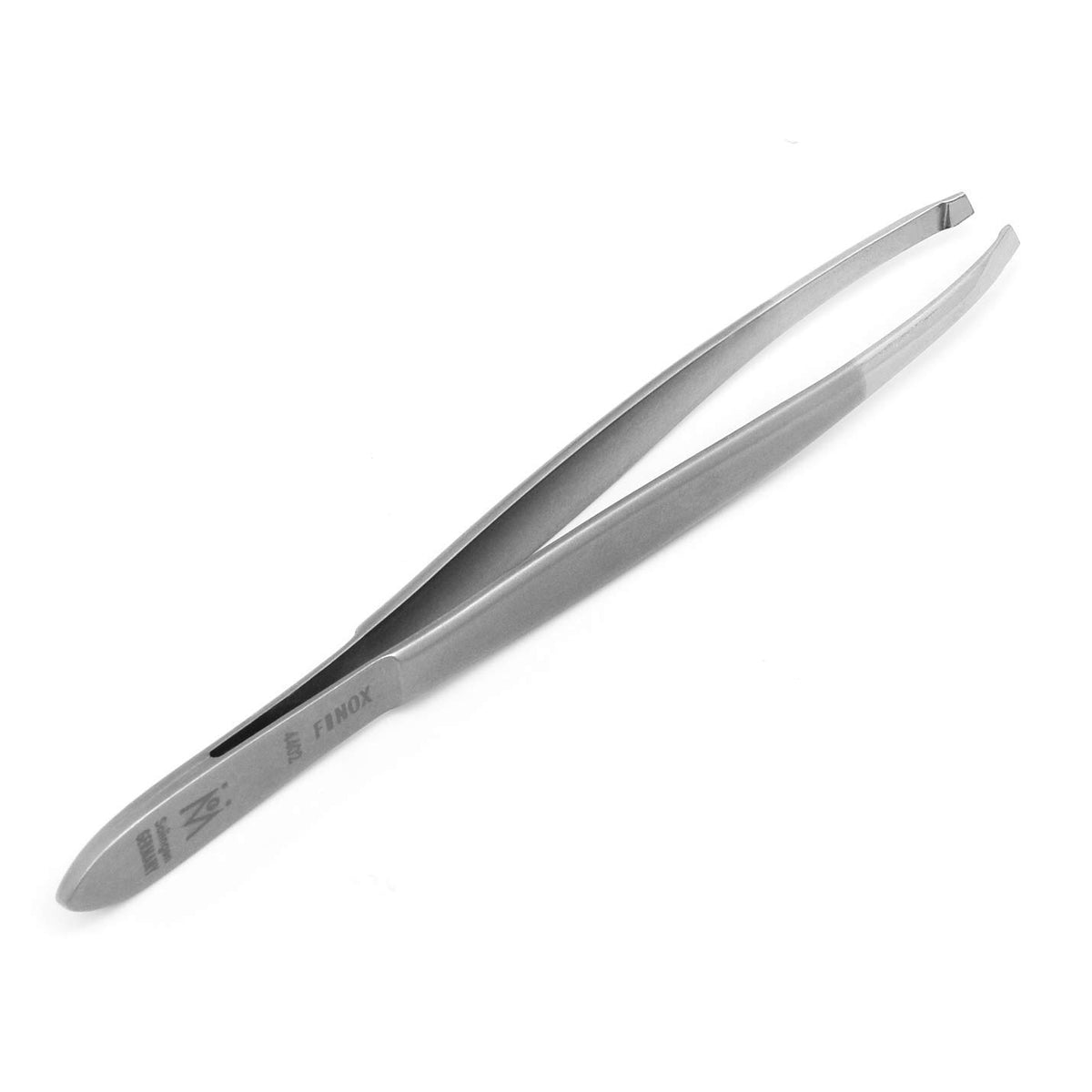 GERMANIKURE Slanted Tweezers, Precision German Steel, Leather Case – product photo (Tweezers)