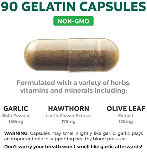 Blood Pressure Support Supplement (NON-GMO) Premium Natural - Product Imagery