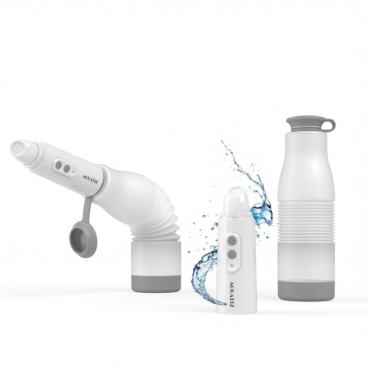 AQUATIZ Upgraded Portable Bidet for Travel – Extendable Water Bottle (350–550ml), IPX7 Waterproof, 2 Spray Modes & Water