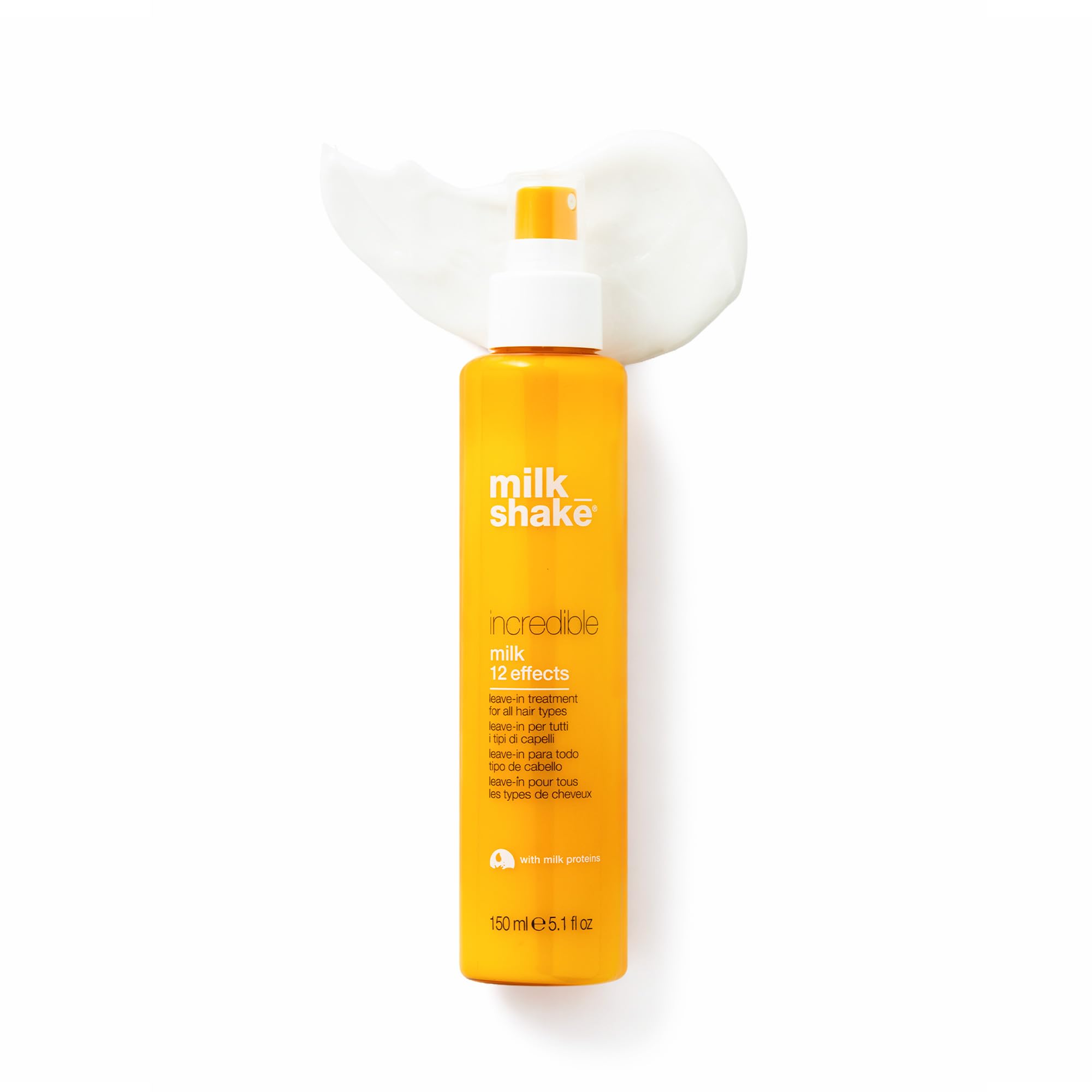 milk_shake Incredible Milk Leave-In Treatment conditioner bottle with 12 benefits, 5.1 fl oz, shown in the image