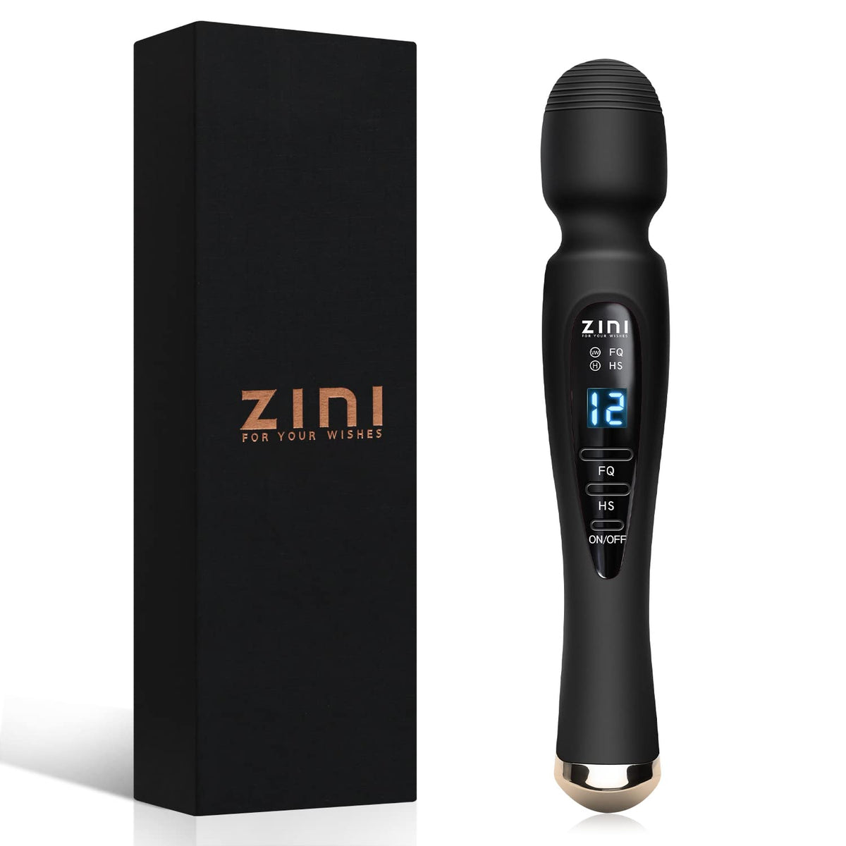 Seritivo Handheld Cordless Personal Wand Massager (Black) – Silicone
