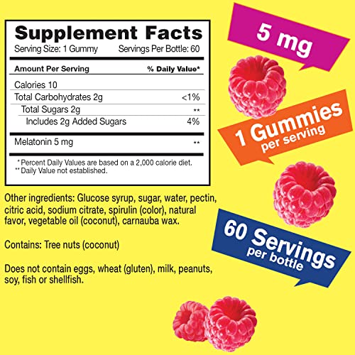 WellYeah Melatonin Gummies 5 mg 2 Pack - Raspberry Flavor - - Product Imagery