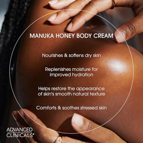 Advanced Clinicals Manuka Honey Body Cream For Women & Men | - Product Imagery