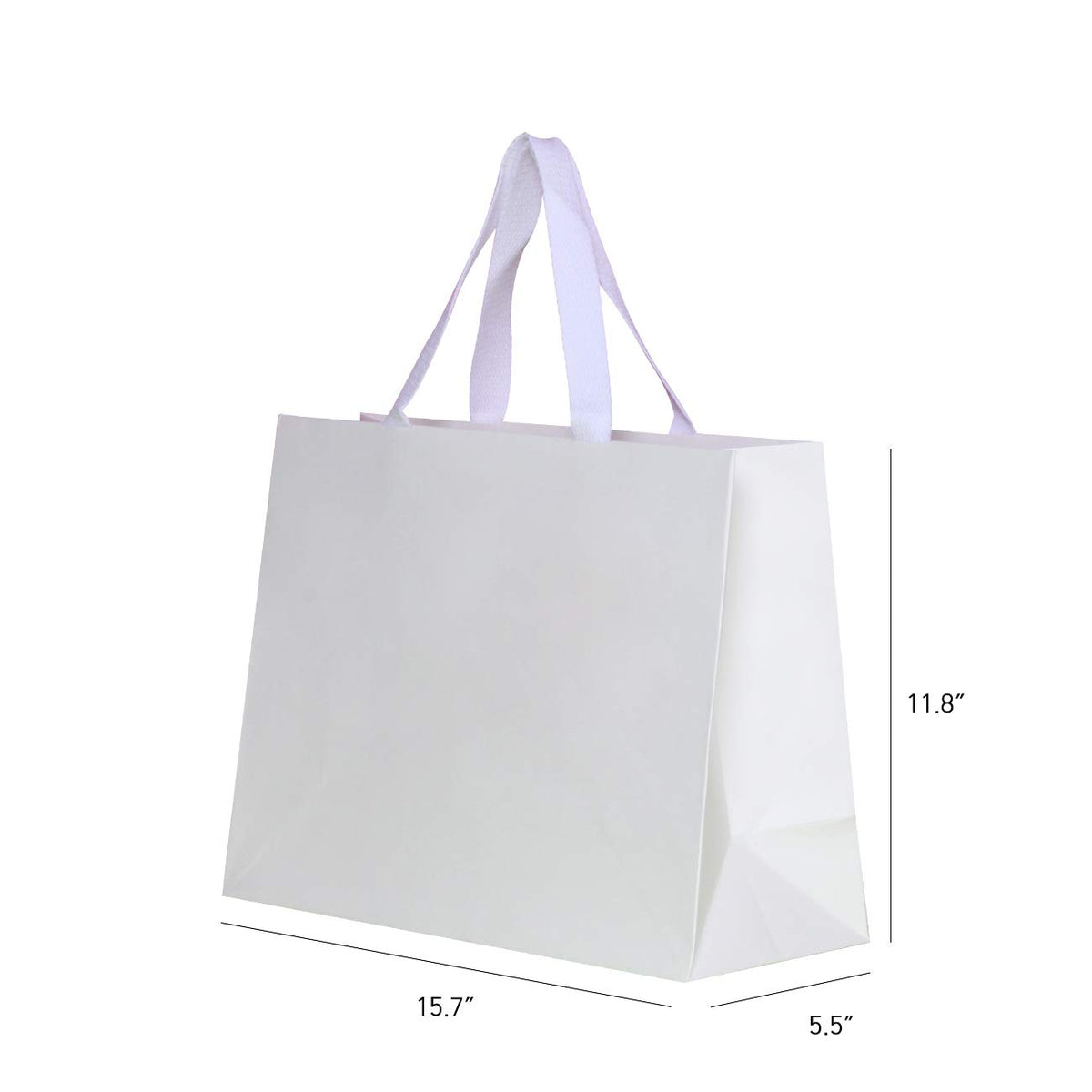 PAPERIST 12pcs 11.8x4.7x9 (2) Medium Size, White Paper Bags with White Cotton Handles, Thick Sturdy Durable Gift bags – 