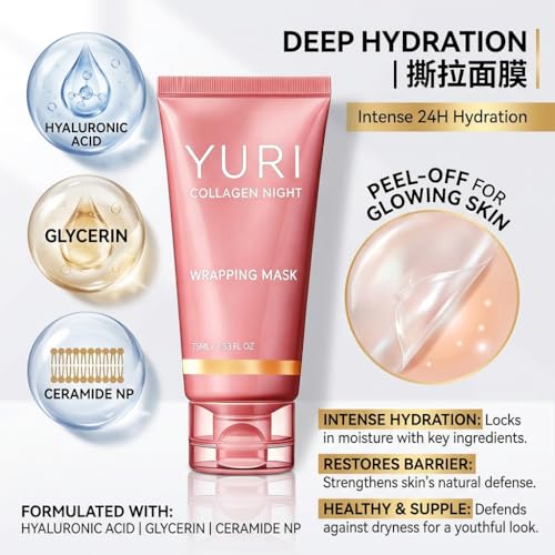 Yuri Collagen Mask, Overnight Peel Off Face Mask 1 Pcs - Product Imagery