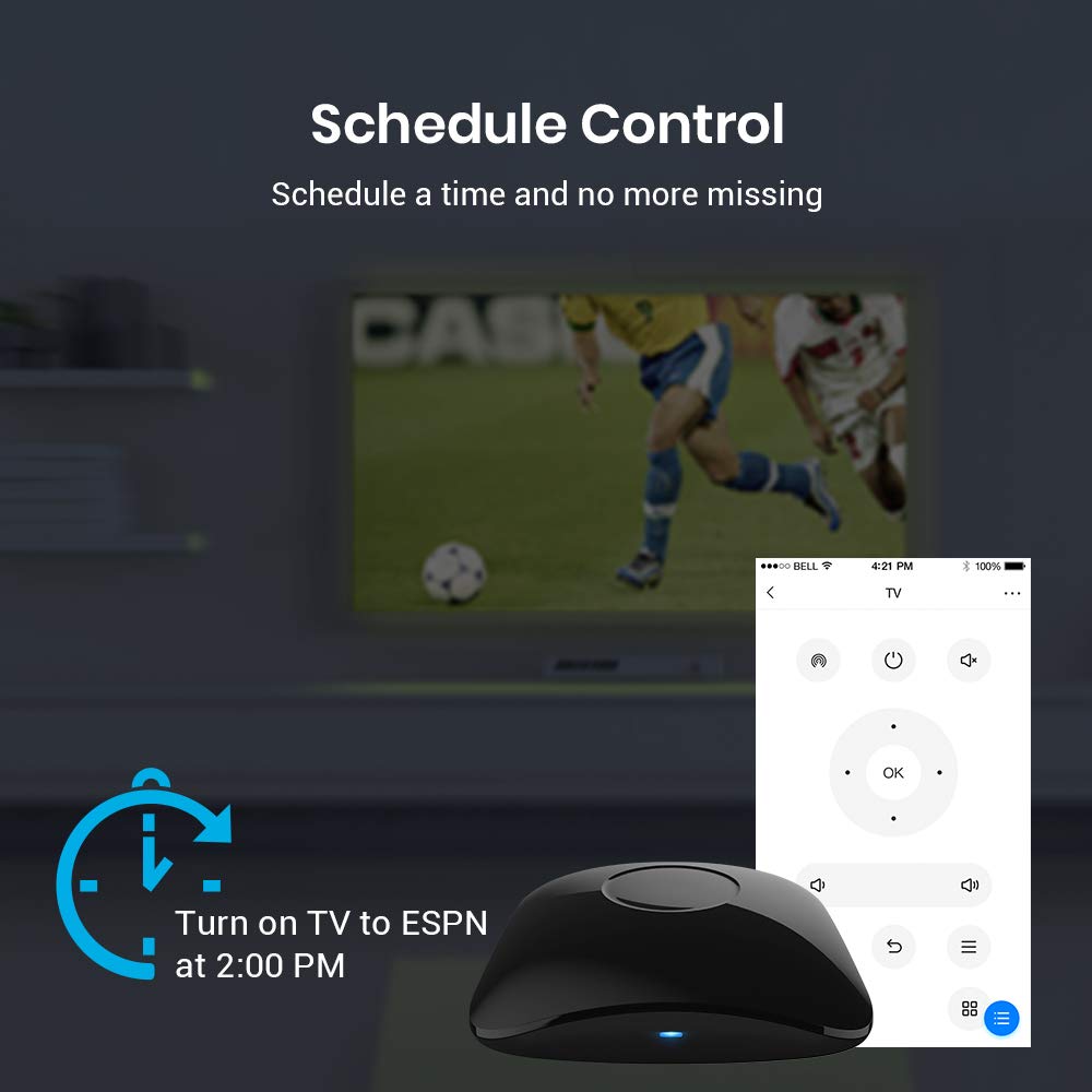 BroadLink RM4 pro Smart Home Hub with Sensor Cable, IR RF Universal Remote – full view