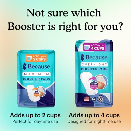 Because Maximum Incontinence Booster Pads, Adult Diaper Doubler - Product Imagery