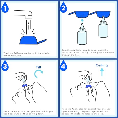 Eye Drop Guide for Nozzle Head Bottles, No Blink Reflex, Dark - Product Imagery