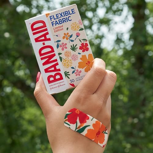 BAND-AID Brand Flexible Fabric Adhesive Bandages, Wildflower - Product Imagery
